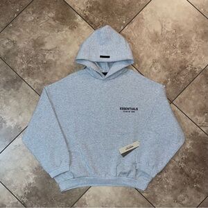Fear of God Essentials Fleece Hoodie Light Heather Gray (With Pockets) Medium
